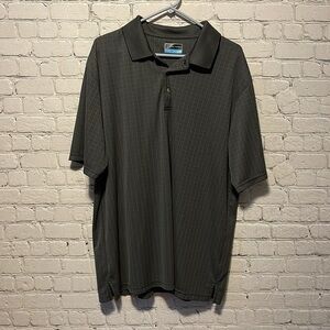 𝅺PGA Tour Polo Size XXL Gray Plaid Short Sleeve Golf